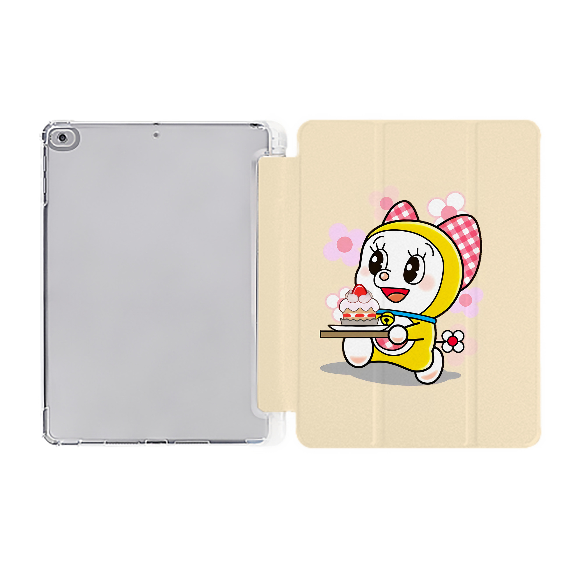 （画像用） ドラえもん Doraemon IPad ケース ペン収納付き 三つ折りスタンド PUレザー×シリコン 対応機種9.5/10.5/10.9インチ